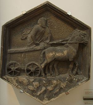 Archivo:Formella 15, il carro di Tespi (Theatrica), nino pisano, 1334-1336