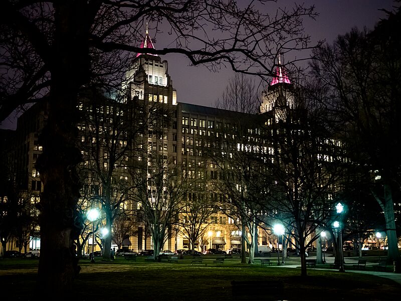 Franklin Square at night