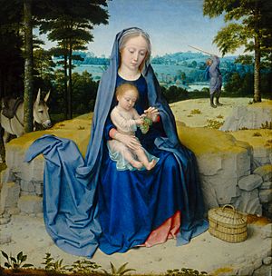 Archivo:Gerard David - The rest on the flight into Egypt (National Gallery of Art)