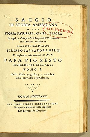 Archivo:Gilii Saggio di storia americana 1780 title page