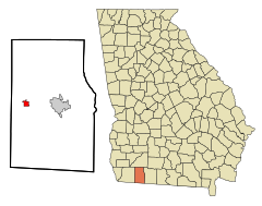 Grady County Georgia Incorporated and Unincorporated areas Whigham Highlighted.svg