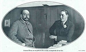 Archivo:Linares Rivas en su gabinete de trabajo acompañado de su hijo, de Campúa, La Esfera, 15-05-1915