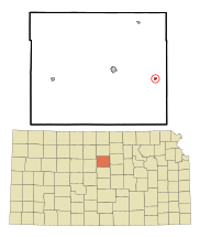 Lincoln County Kansas Incorporated and Unincorporated areas Beverly Highlighted.svg