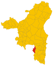Map of comune of Ussassai (province of Nuoro, region Sardinia, Italy) - 2016.svg