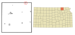 Marshall County Kansas Incorporated and Unincorporated areas Summerfield Highlighted.svg