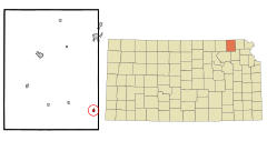 Nemaha County Kansas Incorporated and Unincorporated areas Wetmore Highlighted.svg