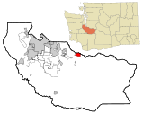 Pierce County Washington Incorporated and Unincorporated areas Buckley Highlighted.svg