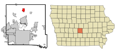 Polk County Iowa Incorporated and Unincorporated areas Alleman Highlighted.svg