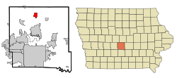 Polk County Iowa Incorporated and Unincorporated areas Alleman Highlighted.svg