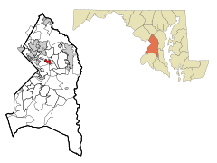 Prince George's County Maryland Incorporated and Unincorporated areas Glenarden Highlighted.svg