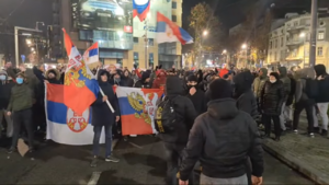 Archivo:Protest in support of Kosovo Serbs, 12 December 2022