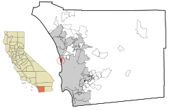 San Diego County California Incorporated and Unincorporated areas Del Mar Highlighted.svg