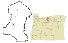 Sherman County Oregon Incorporated and Unincorporated areas Grass Valley Highlighted.svg