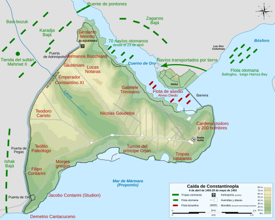 Archivo:Siege of Constantinople 1453 map-es