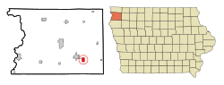 Sioux County Iowa Incorporated and Unincorporated areas Alton Highlighted.svg