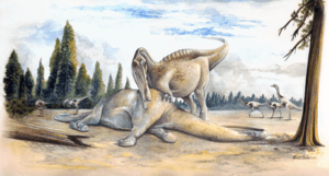 Spinosaurid and Kinnareemimus.PNG