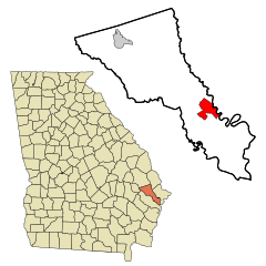 Bryan County Georgia Incorporated and Unincorporated areas Richmond Hill Highlighted.svg