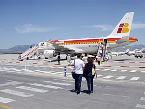 Archivo:Embarcando en un avión Iberia