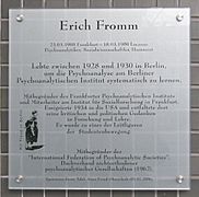 Gedenktafel Erich Fromm