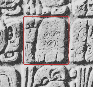 Archivo:Glifo maya de Casper en el tablero del Templo de la Cruz (2)