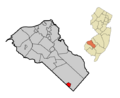 Gloucester County New Jersey Incorporated and Unincorporated areas Newfield Highlighted