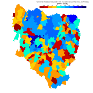 Huesca Crecimiento 1998-2008