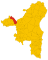 Map of comune of Bolotana (province of Nuoro, region Sardinia, Italy) - 2016