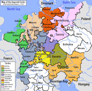 Archivo:Map of the Imperial Circles (1512)-en