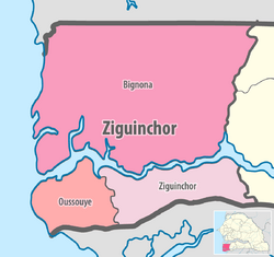 Map of the departments of the Ziguinchor region of Senegal.png