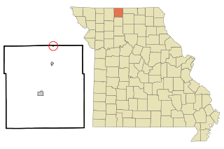 Mercer County Missouri Incorporated and Unincorporated areas South Lineville Highlighted.svg