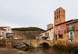 Puente romano y torre de la muralla, Torrijo de la Cañada, Zaragoza, España, 2015-12-29, DD 10