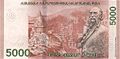 Reverso billete armenio 5000 dram armenio año 2018