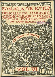 Sonata de estío memorias del Marqués de Bradomín 1942