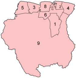 Distritos de Surinam