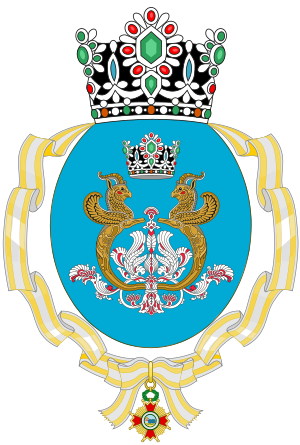 Archivo:Coat of Arms of Farah Pahlavi (Order of Isabella the Catholic)