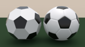 Archivo:Comparison of truncated icosahedron and soccer ball