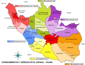 Archivo:Corregimientos y Veredas de El Espinal - Tolima