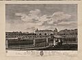 Juan minguet-Real Palacio de Aranjuez Visto desde la entrada por el Puente de Barcas