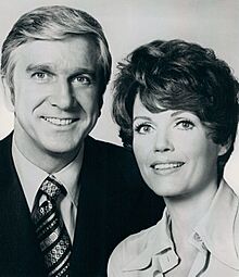 Leslie Nielsen-Elizabeth Allen in Bracken's World.jpg