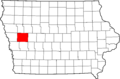 Map of Iowa highlighting Crawford County
