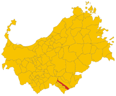 Map of comune of Bottidda (province of Sassari, region Sardinia, Italy) - 2016.svg