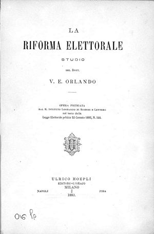 Archivo:Orlando, Vittorio Emanuele – Riforma elettorale, 1883 – BEIC 15760918