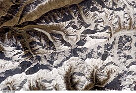 Rakaposhi-Haramosh Mountains from ISS.jpg