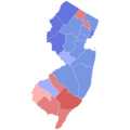 1910 New Jersey gubernatorial election results map by county