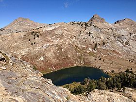 2013-09-18 10 24 16 View of Lamoille Lake from about 10300 feet along the Ruby Crest National Recreation Trail in Lamoille Canyon, Nevada.jpg