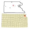Atchison County Kansas Incorporated and Unincorporated areas Lancaster Highlighted