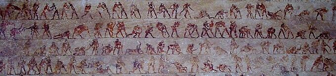 Archivo:Beni Hassan tomb 15 wrestling detail