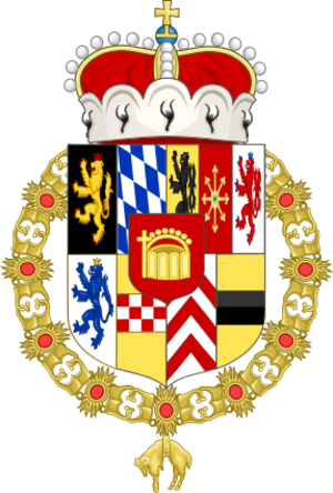Archivo:Coat of Arms of Philip William, Johann Wilhelm and Charles III Philip, Electors Palatine (Order of the Golden Fleece)