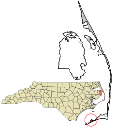 Dare County North Carolina incorporated and unincorporated areas Hatteras highlighted.svg
