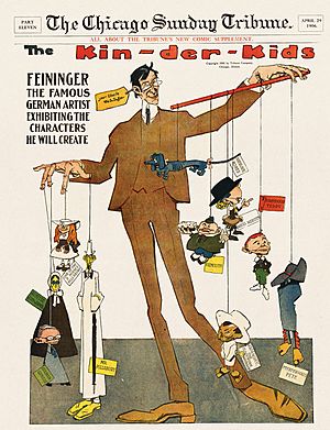 Archivo:FEININGER the Famous German Artist Exhibiting the Characters He Will Create